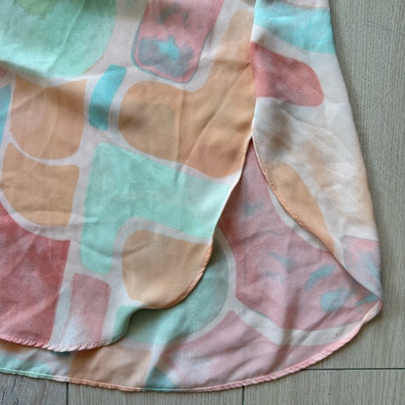 Rose + Olive Pastel Abstract Button-Up Shirt Women’s Size 2X - Picture 9 of 11